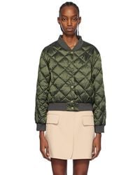 Max Mara - Khaki Bsoft Reversible Down Bomber Jacket - Lyst