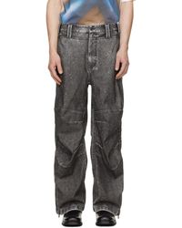 DIESEL - Distressed-Effect Faux-Leather Pants - Lyst