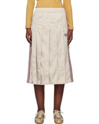 Needles - Off- Pleated Track Midi Skirt - Lyst