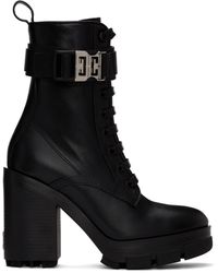 Givenchy - Leather Block-heel Combat Boots - Lyst