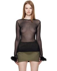 Mugler - Marabou Mesh T-Shirt - Lyst