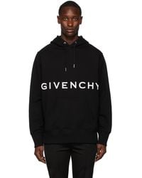 Givenchy - Pull à capuche noir à logo brodé - Lyst