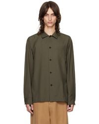 Sacai - Khaki Pleated Shirt - Lyst