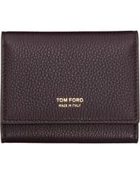 Tom Ford - Burgundy Soft Grain Leather Slim Card Holder - Lyst