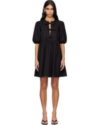 Ganni - Cotton Poplin Tie String Minidress - Lyst
