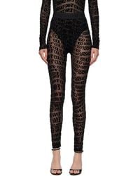 Versace Jeans Couture - Tulle Flock Liquify Leggings - Lyst
