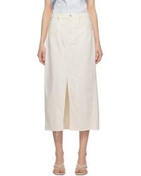 FRAME - Off-white 'the Midaxi' Denim Midi Skirt - Lyst