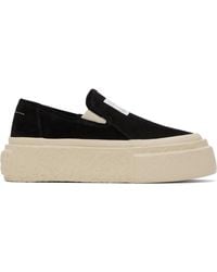 MM6 by Maison Martin Margiela - Suede Platform Slip-On Sneakers - Lyst