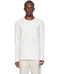 Rag & Bone - Ragbone t-shirt à manches longues blanc en coton flammé - Lyst