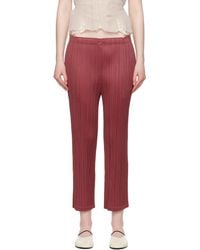 Pleats Please Issey Miyake - Burgundy Monthly Colors May Trousers - Lyst