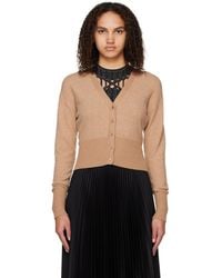 JOSEPH - Tan Y-neck Cardigan - Lyst