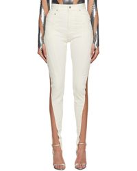 Mugler - Off-white Paneled Jeans - Lyst