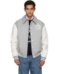 Balmain - Bicolor Wool Varsity Bomber Jacket - Lyst