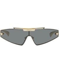 Versace - Gold Medusa Horizon Sunglasses - Lyst
