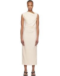 MSGM - Off- Twisted Midi Dress - Lyst