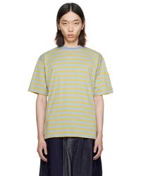 Needles - Blue & Yellow Stripe T-shirt - Lyst