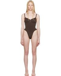 Skims - ブラウン Seamless Sculpt ソング ボディスーツ - Lyst