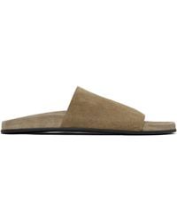 The Row - Taupe Hugh Slide Sandals - Lyst