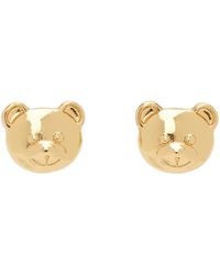 Moschino - Gold Teddy Bear Small Earrings - Lyst