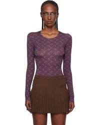 Marine Serre - Moon Printed Jersey Ls T-Shirt - Lyst