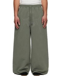 Lu'u Dan - Pantalon De Survêtement De Style Bontan Vert À Bords Bruts - Lyst