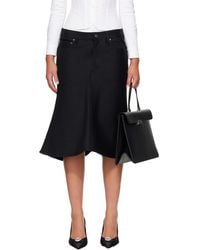 Balenciaga - Flared Denim Midi Skirt - Lyst