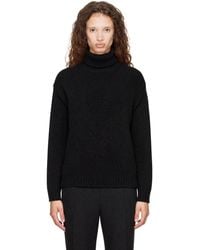 Tom Ford - Pull Noir En Tricot De Laine Et Cachemire À Col Roulé - Lyst