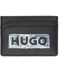 HUGO - Porte-cartes noir à logo imprimé - Lyst