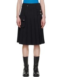 OPEN YY - Pleated Cargo Pocket Kilt Midi Skirt - Lyst