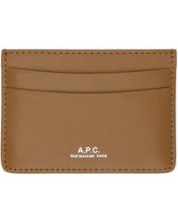 A.P.C. - . Tan André Card Holder - Lyst