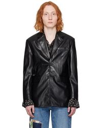 DUNST - 2 Button Faux-Leather Blazer - Lyst