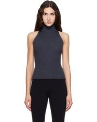 Alaïa - Halter Neck Rib Knit Tank Top - Lyst