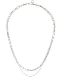 A.P.C. - . Silver Minimal Necklace - Lyst