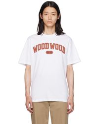 WOOD WOOD - T-shirt de style collégial bobby blanc - Lyst
