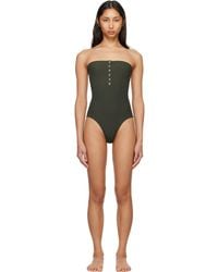 TOTEME - Ribbed Strapless Swimsuit - Lyst