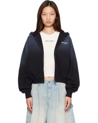 Palm Angels - Pull À Capuche Écourté Milan La Noir À Glissière - Lyst