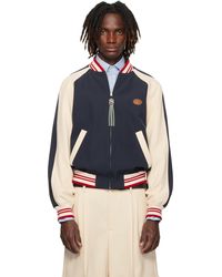 Valentino - ネイビー＆ベージュ 'Le Chat De La Maison' Patch ボンバージャケット - Lyst