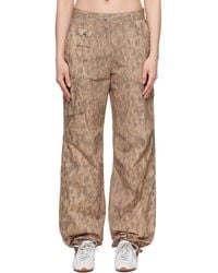 Ganni - Printed Cotton Cargo Pants - Lyst