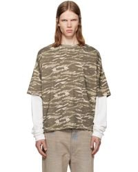 Rhude - Khaki & Tiger Camo Double-Layered T-Shirt - Lyst