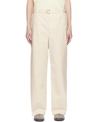 Lemaire - Off- Seamless Belted Trousers - Lyst