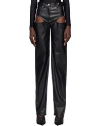 Pushbutton - Side Cutout Faux-Leather Pants - Lyst