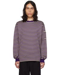 Needles - Purple & Off-white Striped Long Sleeve T-shirt - Lyst