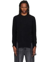 Simone Rocha - Pull Noir En Laine Mérinos À Ornements Lacés - Lyst