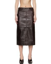 Frankie Shop - Taney Pencil Croc Leather Midi Skirt - Lyst