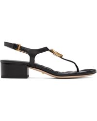 Gucci - Double G Leather Thong Sandals - Lyst