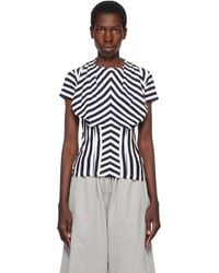 Pushbutton - Stripe Bra Draping Jersey T-shirt - Lyst