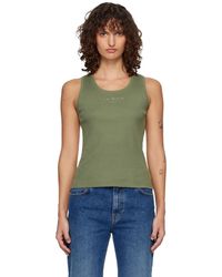Balmain - Khaki Paris' Jersey Tank Top - Lyst
