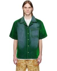 Cout de la Liberte - Robbie Stretch Suede Denim Bowling Shirt - Lyst