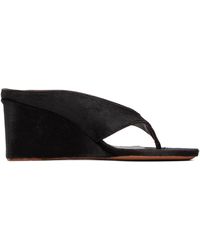 Alaïa - Wedge Thong Mule Heeled Sandals - Lyst