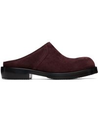 Dries Van Noten - Burgundy Suede Workwear Mule Loafers - Lyst